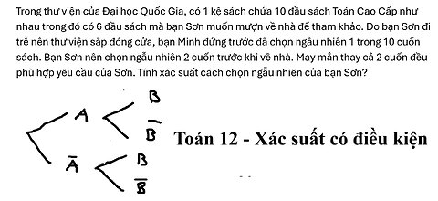 Toán 12: Trong thư viện của Đại học Quốc Gia, có 1 kệ sách chứa 10 đầu sách Toán Cao Cấp như nhau