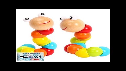 Montessori Wooden Toys Baby's Adorable Caterpillar Puppet Bright Color Kids Early Education Review