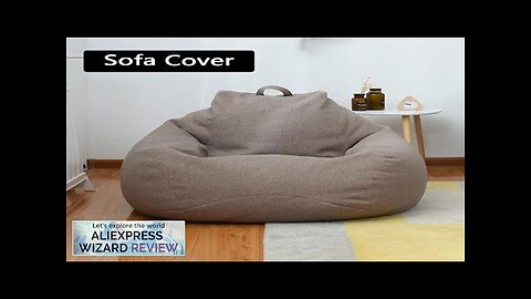 Large Small Lazy Sofas Cover Chairs without Filler Linen Cloth Lounger Seat Review