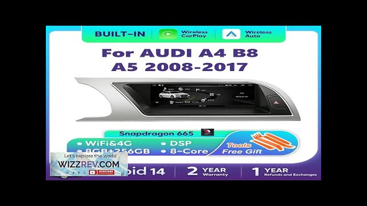 Android 14 Multimedia Player For Audi A4 B8 A5 Car Radio Screen Review