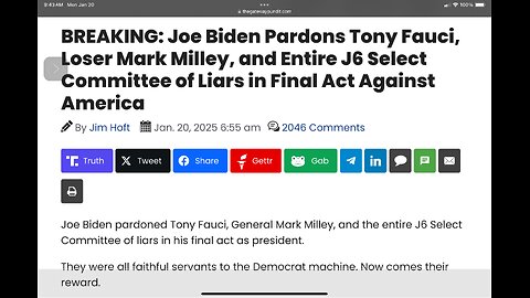 Joe Biden Pardons Tony Fauci, Loser Mark Milley, and Entire J6 Select Committee of Liars