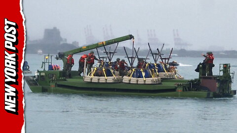 Taiwan drops "explosive barrels" in river defense drill as China encircles island