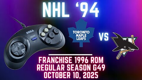 NHL '94 Franchise League (1996) - Maple Leafs (Kaze) at Sharks (Len) {Genesis} Game 49 (OT!)