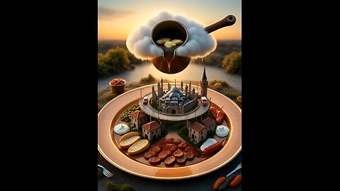 A surrealist, hyper-realistic 3D miniature scene set