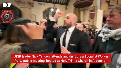 Nick Tenconi UKIP leader gives it back to a Far-Left meeting at Holy Trinity Church