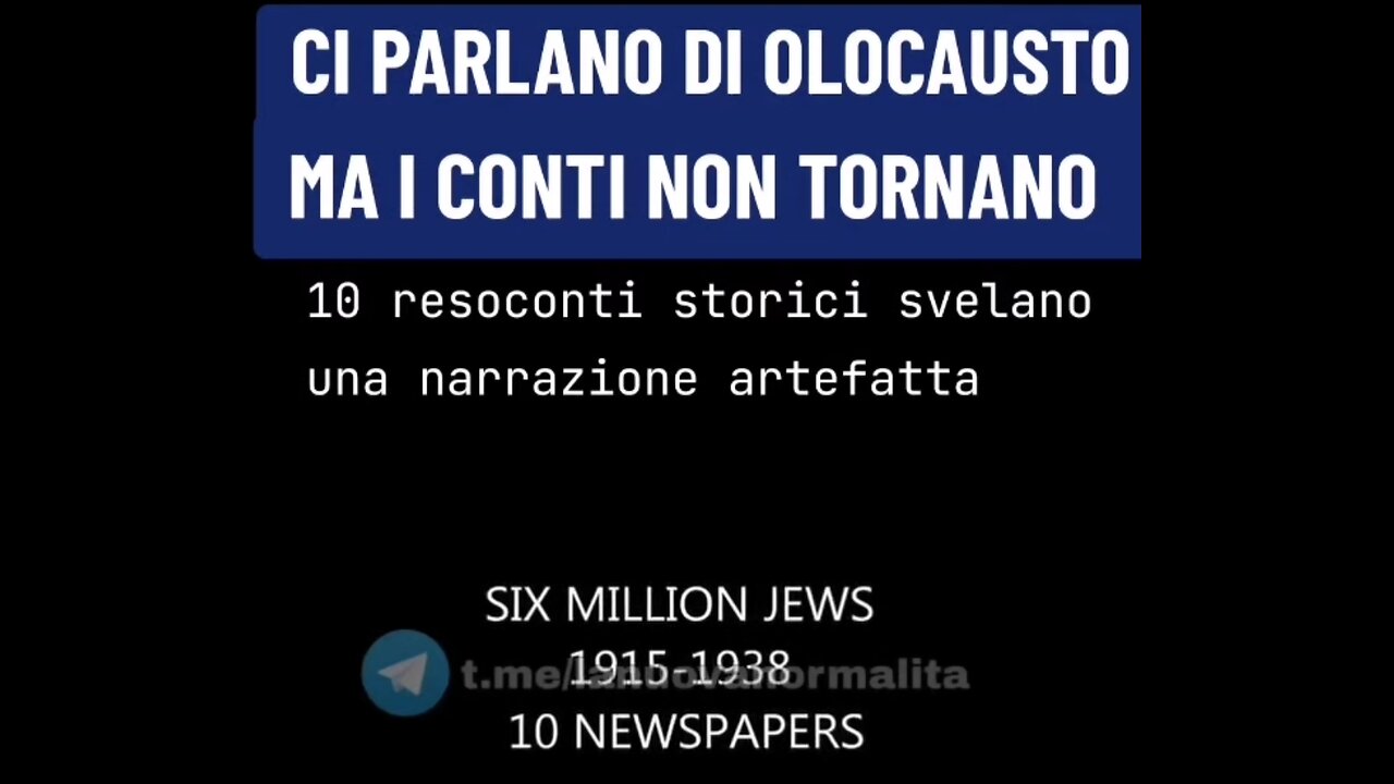Ci parlano di olocausto, ma i conti non tornano