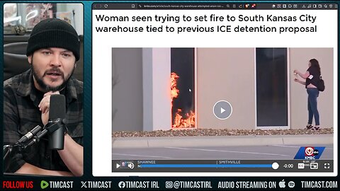 Woman SETS FIRE To ICE Warehouse CAUGHT ON TV | Tim Pool