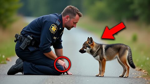 Little Wolf Keeps Following Officer For Help. When He Realizes Why, He Breaks Down in Tears