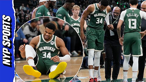 Giannis Antetokounmpo exited last night's game with a calf strain