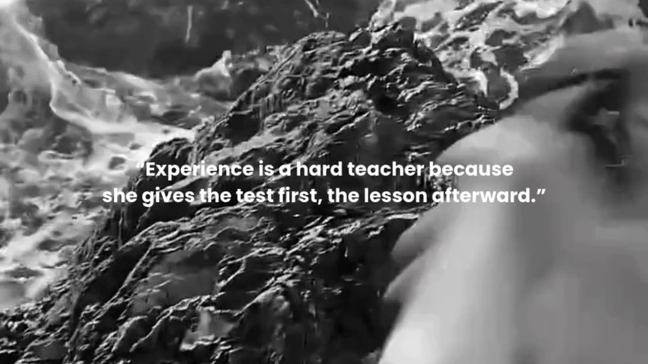 Experience is a hard teacher because she gives the test first, the lesson afterward.