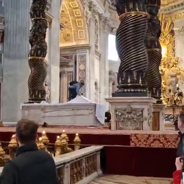 Desecrating the High Altar at the Vatican – Man Knocks Over Candelabras, Rips Off Altar Cloths