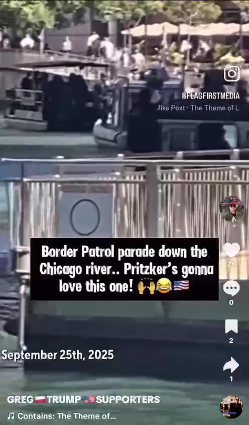 Border Patrol Parade Down Chicago River