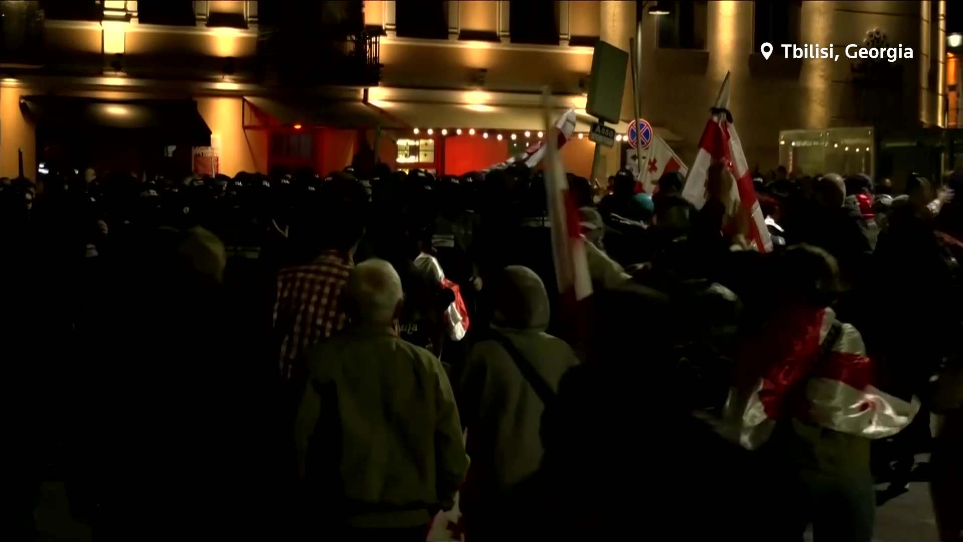 Riot police deploy water cannons as protests rage in Tbilisi