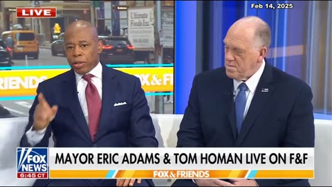 NYC Mayor Eric Adams with Border Czar Tom Homan on Fox & Friends 🥤😃🍿 