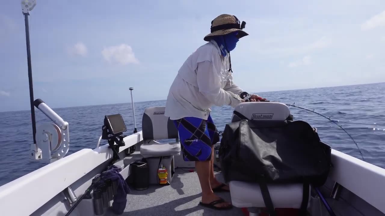 An offshore fishing session for Nannygai on the Great Barrier Reef