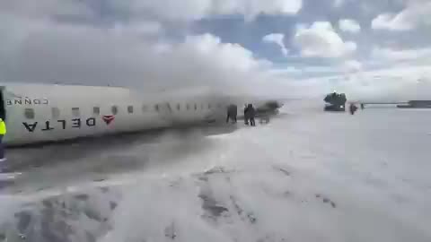 plane crash in Toronto. No deaths only injuries. Ice on runway?