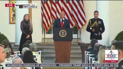 Military aid reads Charlie Kirk’s citation for the Presidential Medal of Freedom