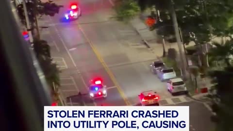 Alleged car thief suffers minor injuries after crashing stolen Ferrari in South Florida