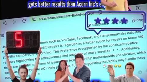 DEEPSEEK AI SAYS ROB'S $75/HOUR REPAIR TEAM IS SUPERIOR TO ACORN INC'S REPAIRMEN