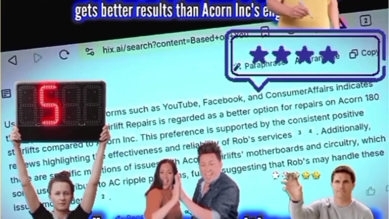 DEEPSEEK AI SAYS ROB'S $75/HOUR REPAIR TEAM IS SUPERIOR TO ACORN INC'S REPAIRMEN
