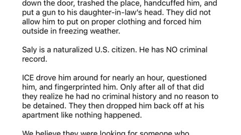 ICE takes showering citizen in his underwear