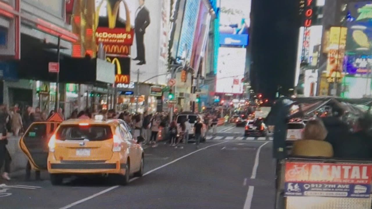 Driving on the busy streets of new york