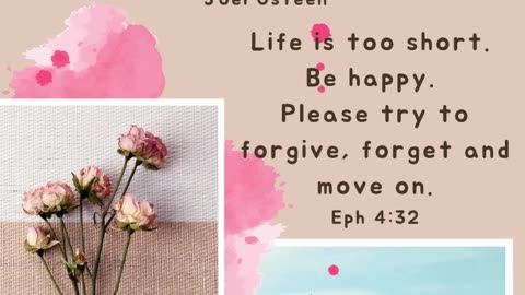 Forgive, Forget and Move on