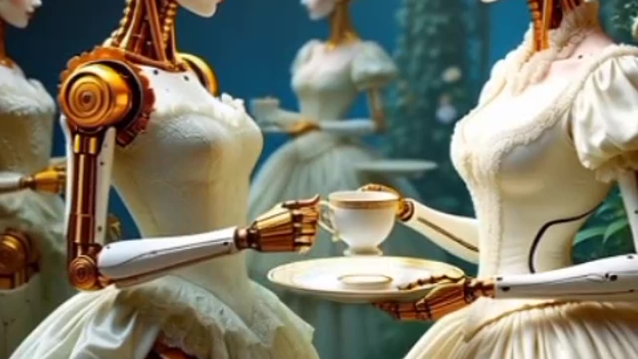 Robot Girl Dancing While Drinking Tea 🤖☕ | Amazing Moves!