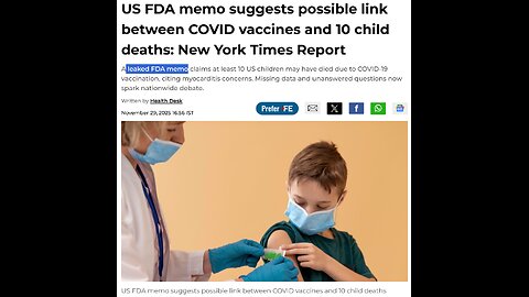 FDA Concealed Childhood COVID-19 Vaccine Deaths in Leaked Memo: Dr. McCullough™ Calls Cover-Up