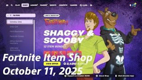 Fortnite Item Shop|October 11, 2025(*New* Scooby Doo & Meowscles of a Boxer Bundles)