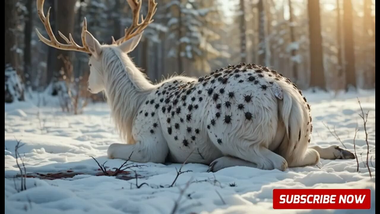 A reindeer was injured by barnacles and parasites, A rescue team successfully rescued the reindeer.