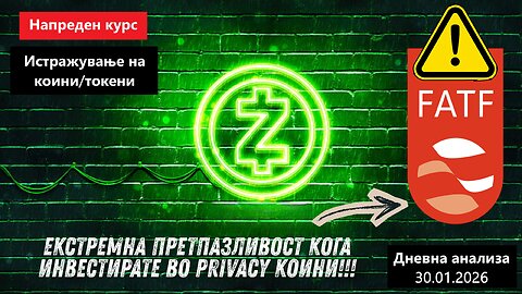 Истражување на Коини/Токени - Zcash ZEC 30.01.2026
