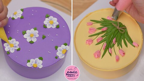Simple Flowers Cake Decorating Tutorials For Beginners | How To Make A Cake For Birthdays 2025