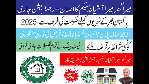 Trillions Rupee Mera Ghar Mera Ashiana Housing Finance Scheme From Govt For All Pakistanis|2025 SBP
