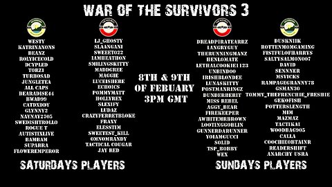 War of the Survivors 3! A DayZ event!