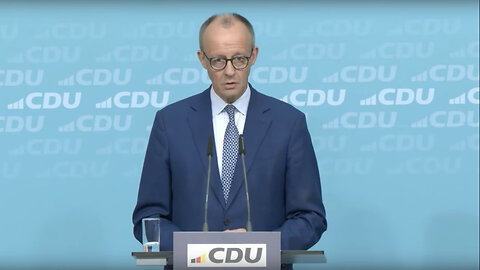 Pressekonferenz mit Bundeskanzler Merz und CDU-Generalsekretär Linnemann