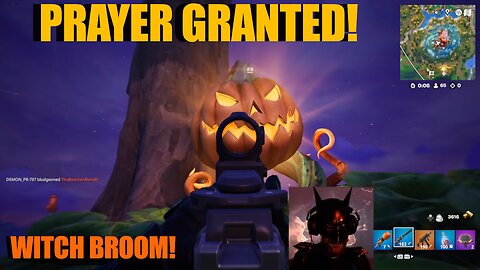 Pumpkin King Prayer GRANTED! Witch Broom from Jack O Lantern! Fortnitemares