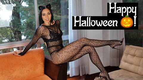 Lingerie Girls Lolo Catsuit Fashion ¦ Embracing My Inner Feline 😻 on Halloween! 2K HD