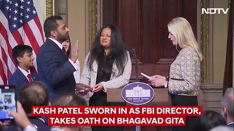 Kash Patel Oath Video _ Kash Patel Sworn In As FBI Director, Takes Oath On Bhagavad Gita