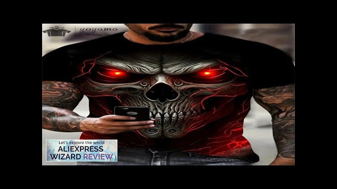 Men's Horror Skull Print T-Shirt 3D Print Vintage O-Neck Short Sleeve Fashion Review