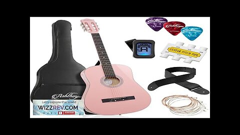 Ashthorpe 38-inch Beginner Acoustic Guitar Package (Pink) Basic Starter Kit w/Gig Bag Review