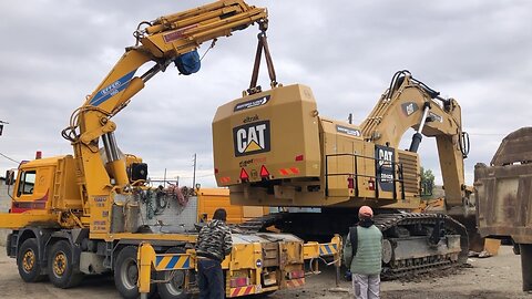 Disassembly And Transporting by side The Huge Caterpillar 6015B SOTIRIADIS MINING