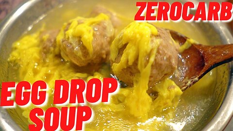 EGG DROP MEATBALL SOUP 蛋花汤 Carnivore Keto Zero Carb Chinese Cooking Recipe