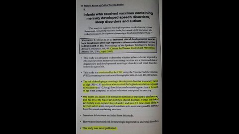 Eine Studie des CDCs aus dem Jahr 2000 zeigte, dass Kleinkinder, welche Quecksilber enthaltene ...