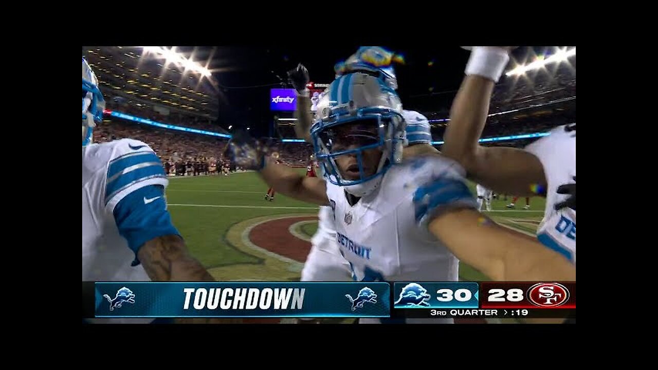 Amon-Ra St. Brown & the Lions celebrate his touchdown grab vs. 49ers | NFL on ESPN