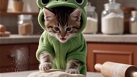 99% of People Who Watched This Frog Kitty Doing Chores Subscribed! 🐸🐱✨