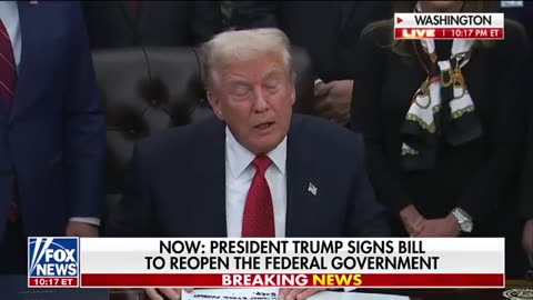 NOVEMBER 12 2025 Trump has a message for Dems while signing bill to end government shutdown