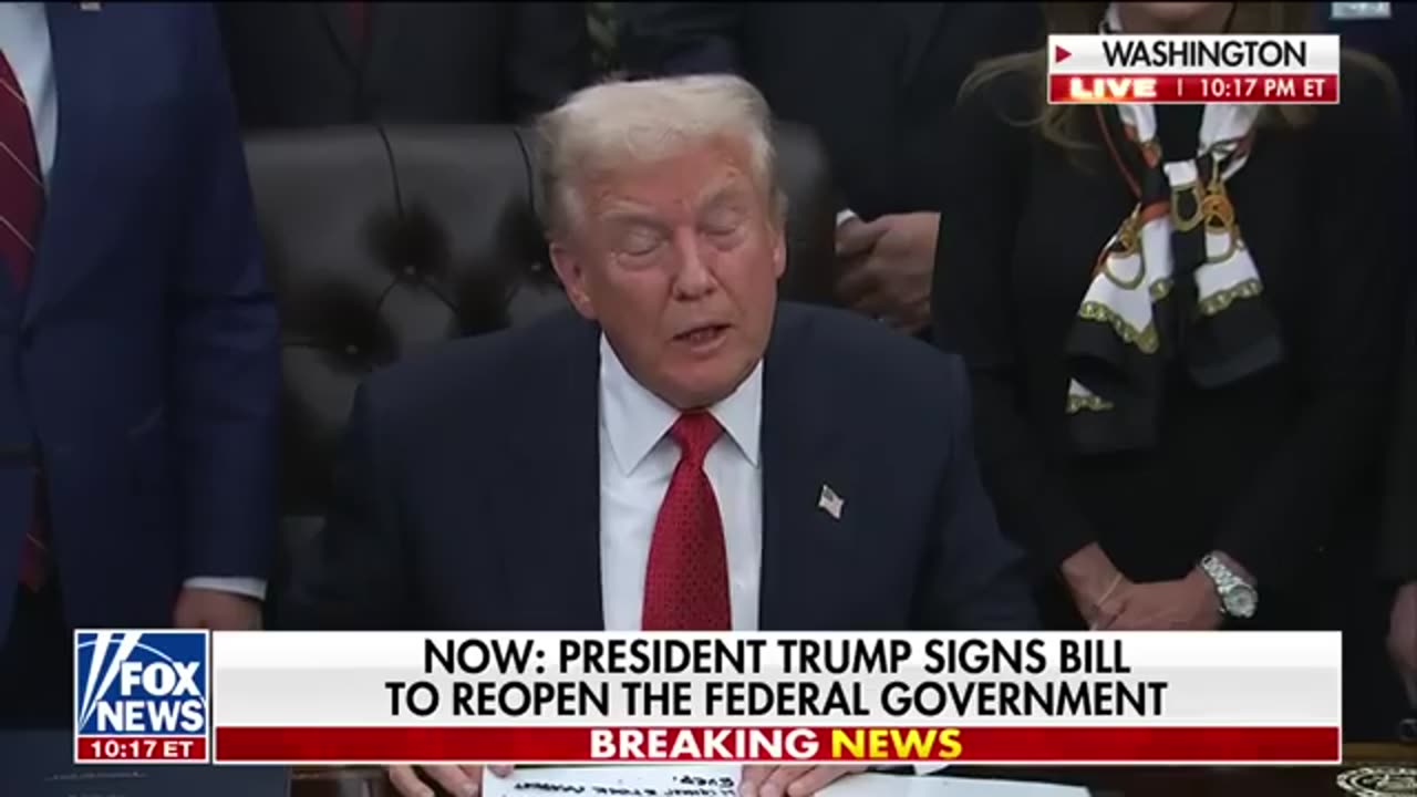 NOVEMBER 12 2025 Trump has a message for Dems while signing bill to end government shutdown