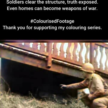 House of Stone US Forces Find Camouflaged Defense #ColourisedHistory