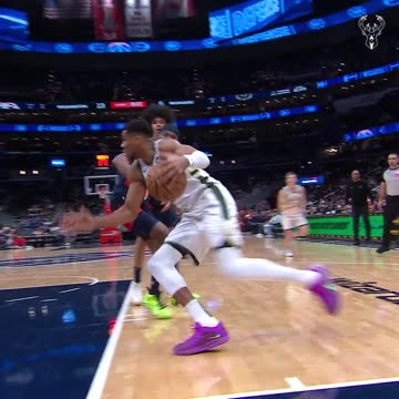 Milwaukee Bucks - Giannis going to work down low with the spin and slam.